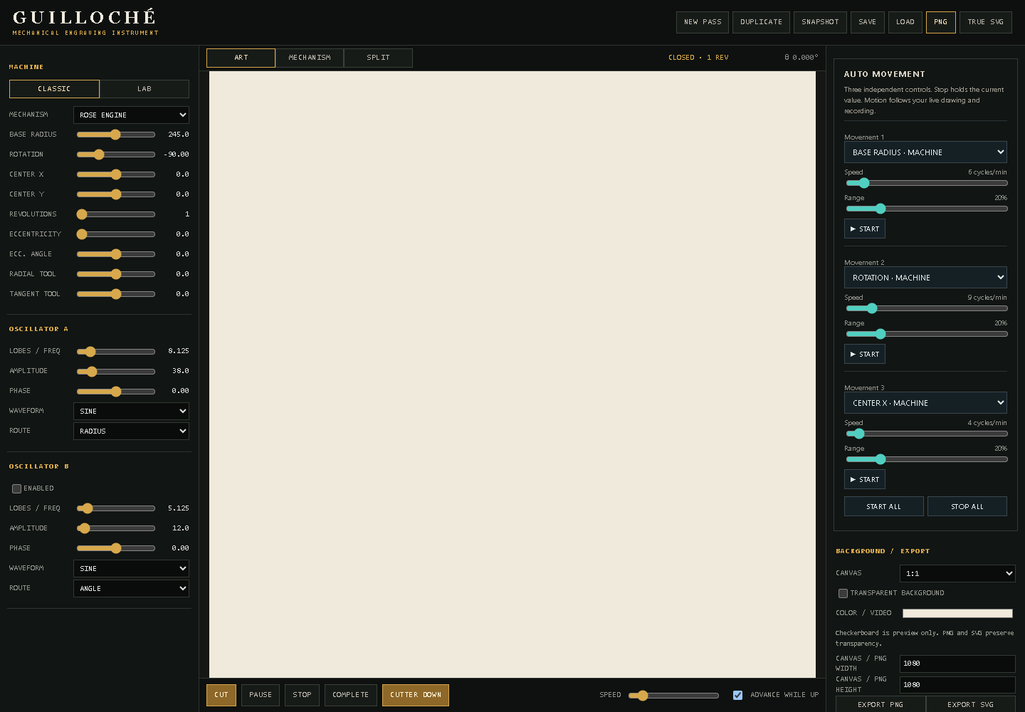Guilloché interface