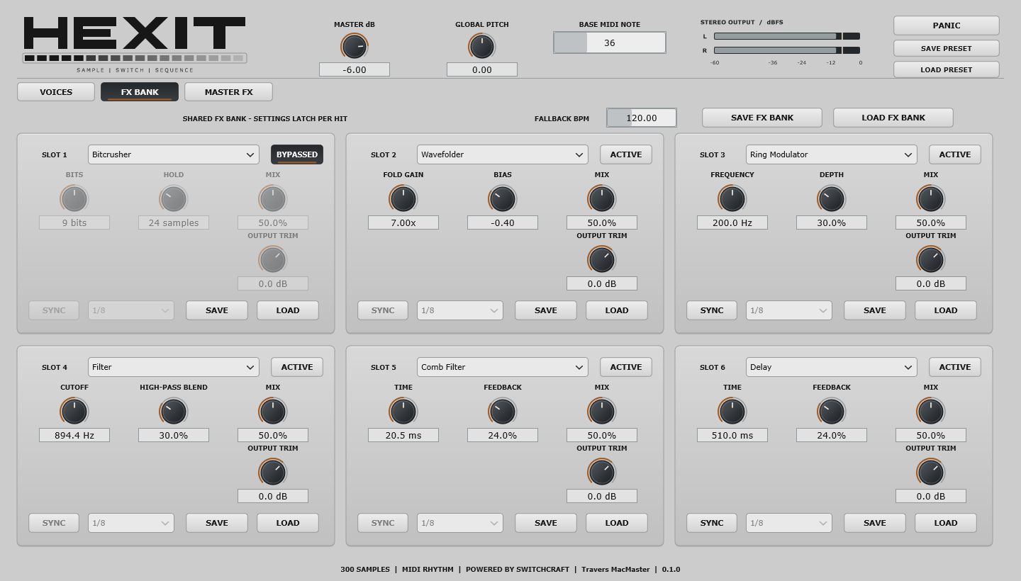 HEXIT Shared FX bank interface