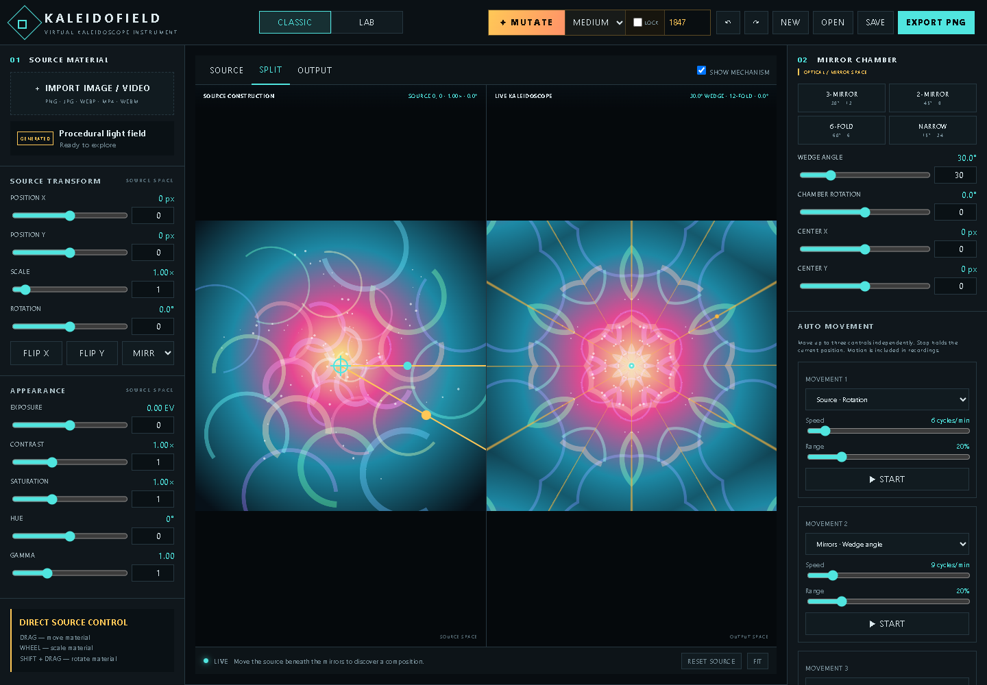 KaleidoField interface