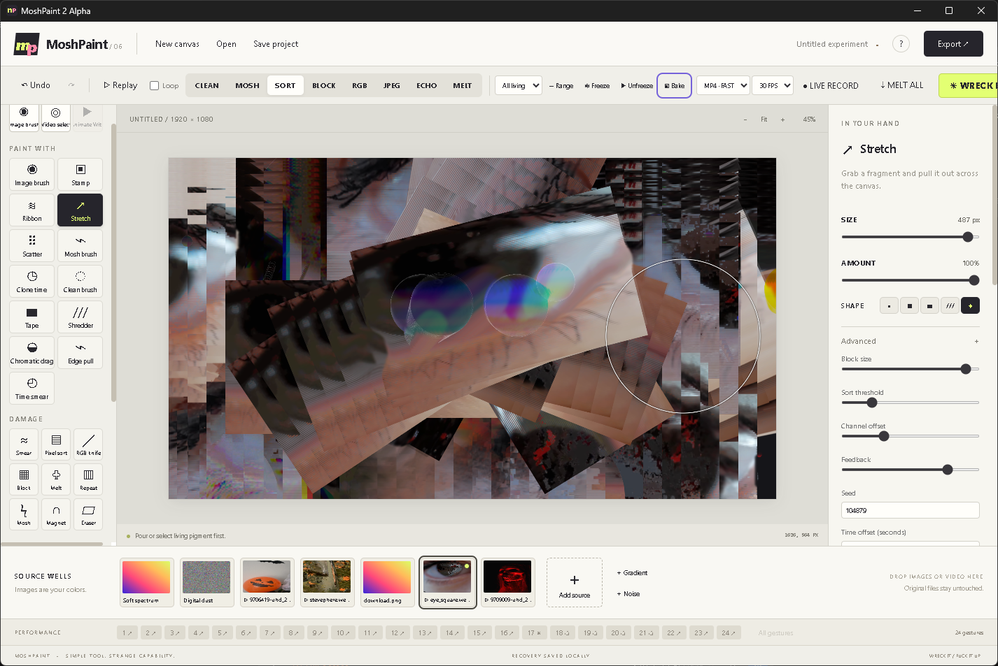 MoshPaint interface